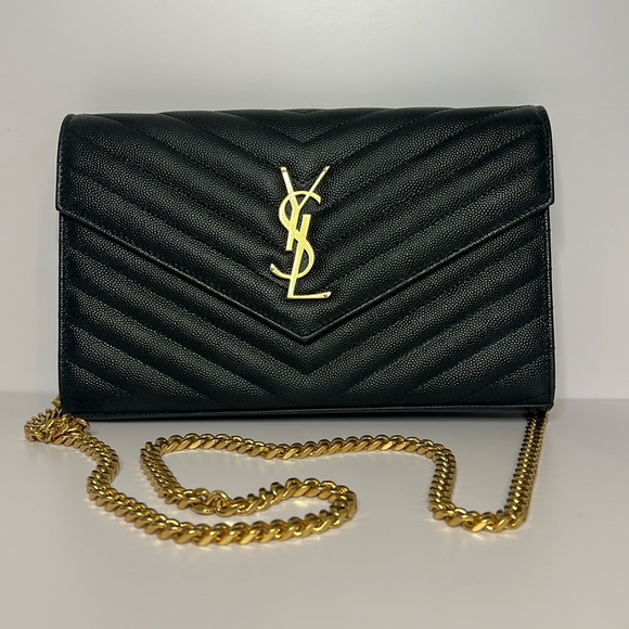 YSL Cassandre Wallet on Chain Black Leather - Picture 1 of 16
